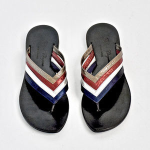 ROBERT CLERGERIE PARIS Metallic THONG SANDALS S.6